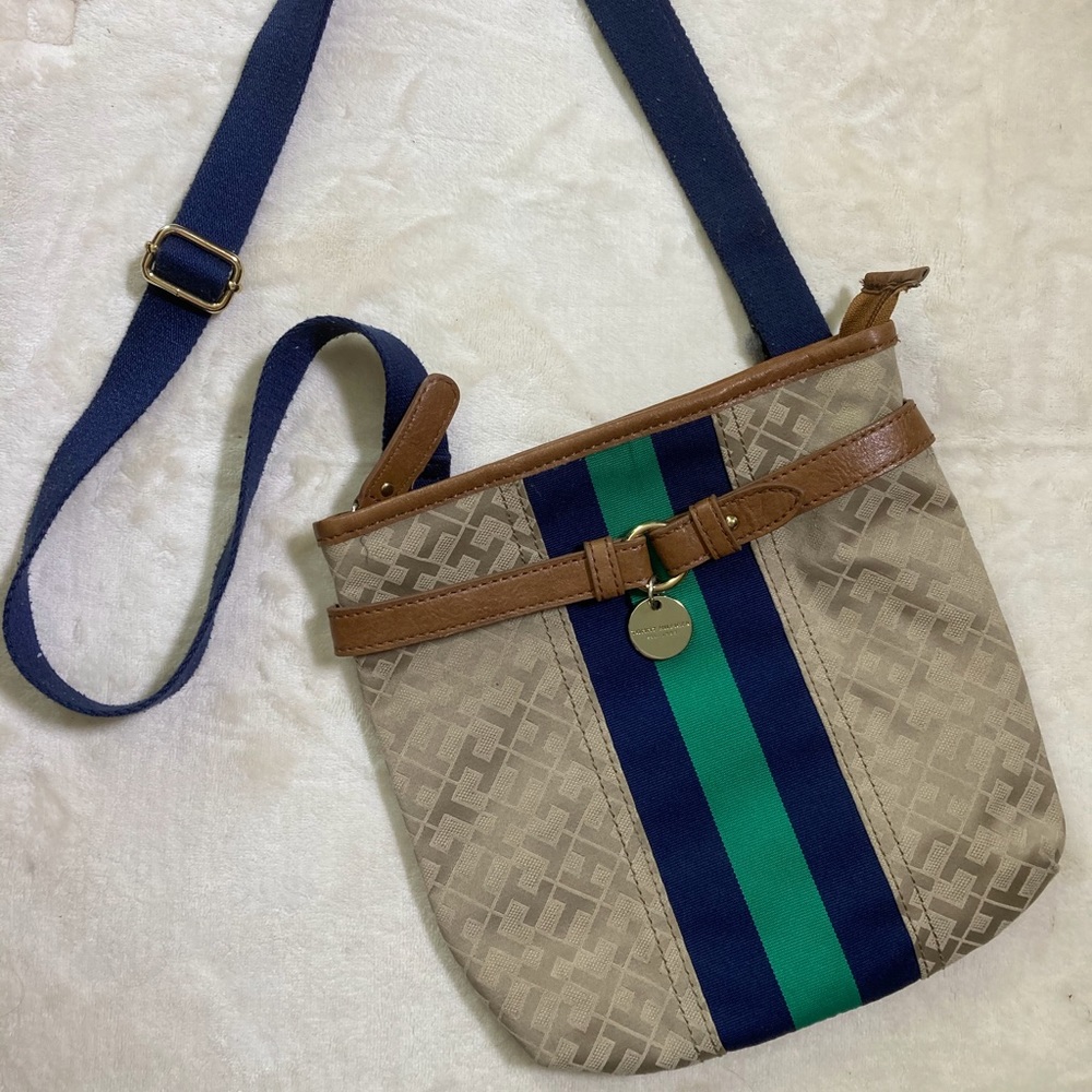 Tommy Hilfiger Square Stripe Crossbody Bag Purse